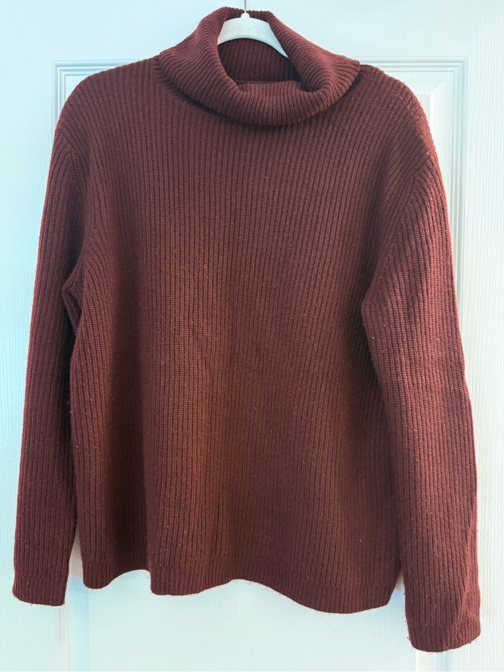 Quince Mongolian Cashmere Fisherman Turtleneck Sweater - Burgundy